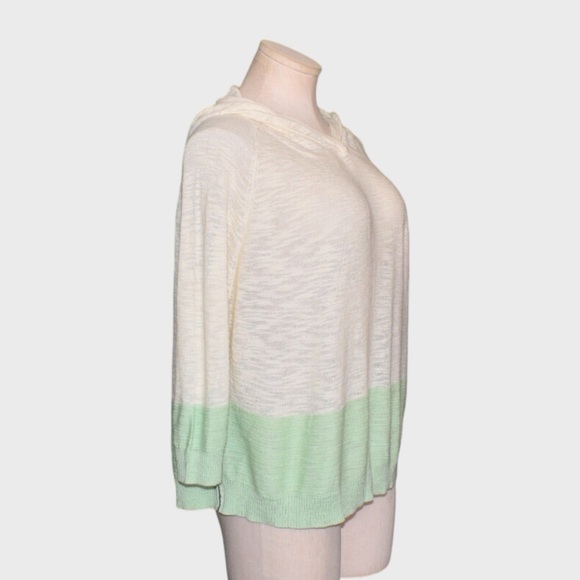 Anthropologie Sparrow Menthe Color Block Hoodie - Picture 2 of 4